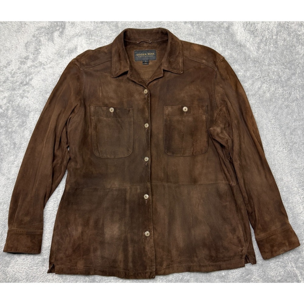 Golden Bear Brown Suede Button-Up Jacket